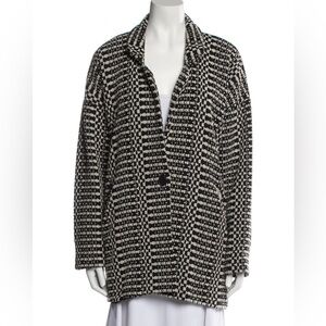 NEW ESSENTIEL ANTWERP Houndstooth Print Tweed Coat Black/white Size 34‎ (S)